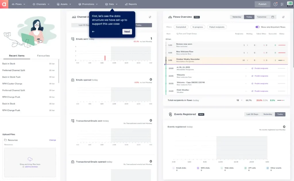 Click to watch Agillic product tour re RFM cluster change.